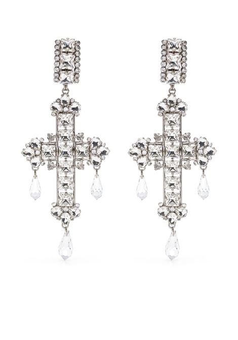 Silver crystal-embellished earrings Alessandra Rich - women