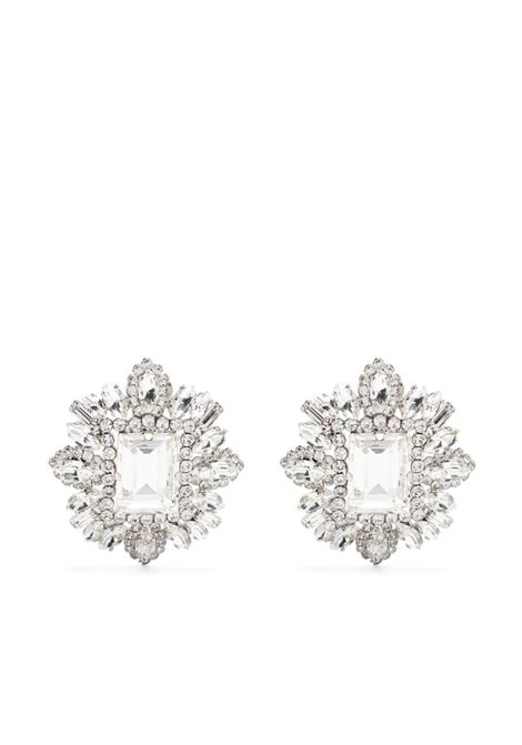 Silver crystal earrings Alessandra Rich - women