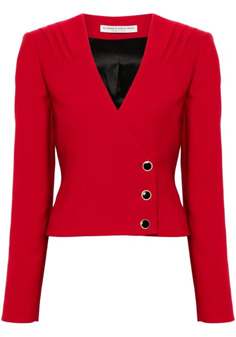 Red single-breasted wool blazer Alessandra Rich - women ALESSANDRA RICH | Blazers | FABX3805F43721993