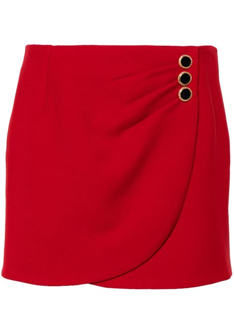 Red embellished-button virgin wool mini skirt Alessandra Rich - women