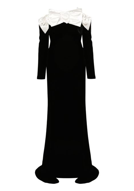 Black duchess-bow velvet gown Alessandra Rich - women ALESSANDRA RICH | Dresses | FABX3811F26030900