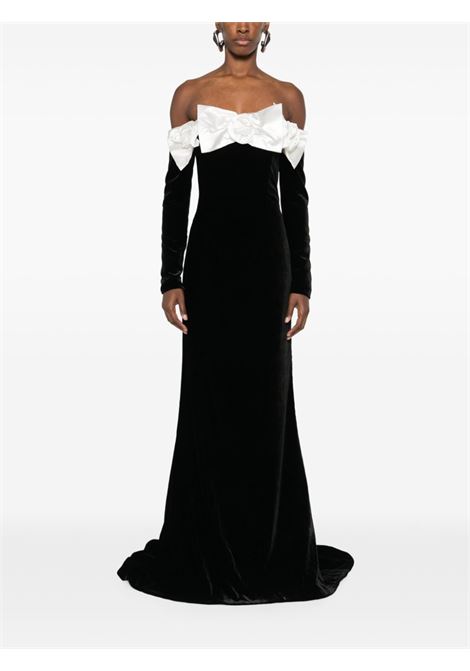 Black duchess-bow velvet gown Alessandra Rich - women ALESSANDRA RICH | FABX3811F26030900