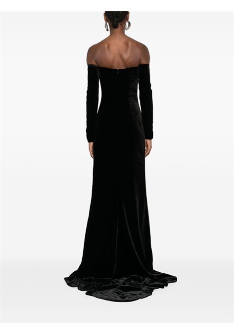 Black duchess-bow velvet gown Alessandra Rich - women ALESSANDRA RICH | FABX3811F26030900