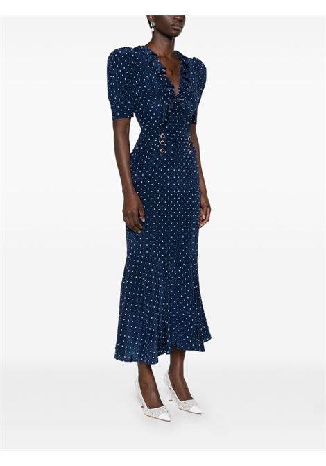 Blue polka dot-print midi dress Alessandra Rich - women ALESSANDRA RICH | FABX3818F43781944