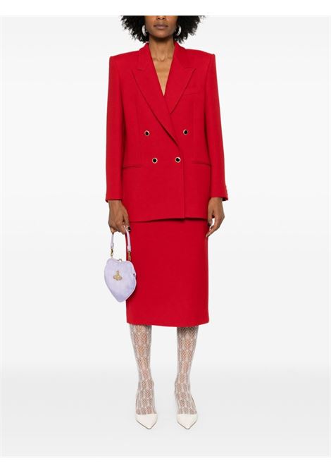 Giacca doppiopetto in lana in rosso Alessandra Rich - donna ALESSANDRA RICH | FABX3837F43721993