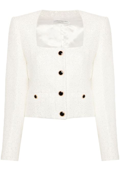 White sequin-design tweed jacket Alessandra Rich - women