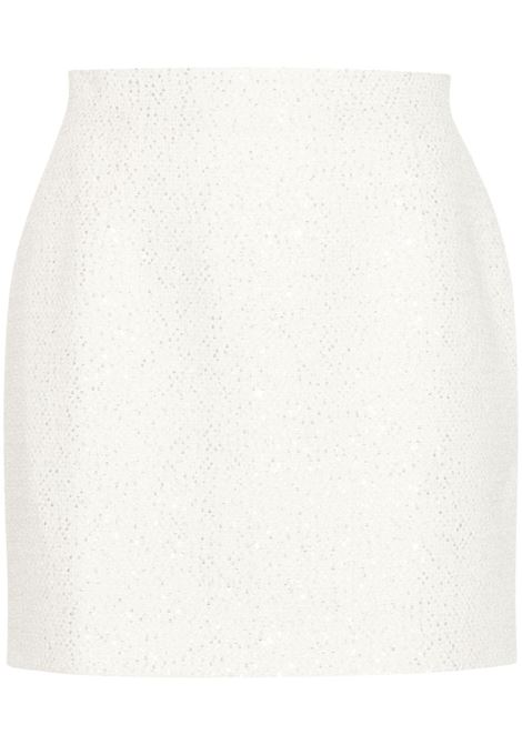 White sequin-embellished tweed miniskirt Alessandra Rich - women 