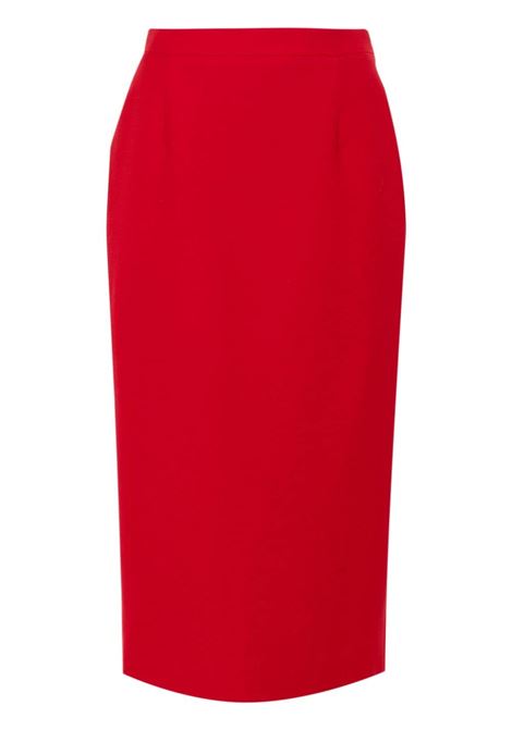 Red virgin-wool pencil skirt Alessandra Rich - women