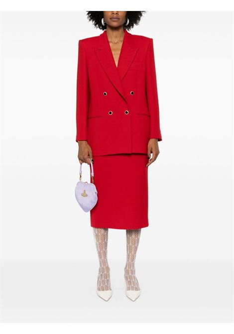 Red virgin-wool pencil skirt Alessandra Rich - women ALESSANDRA RICH | FABX3850F43721993