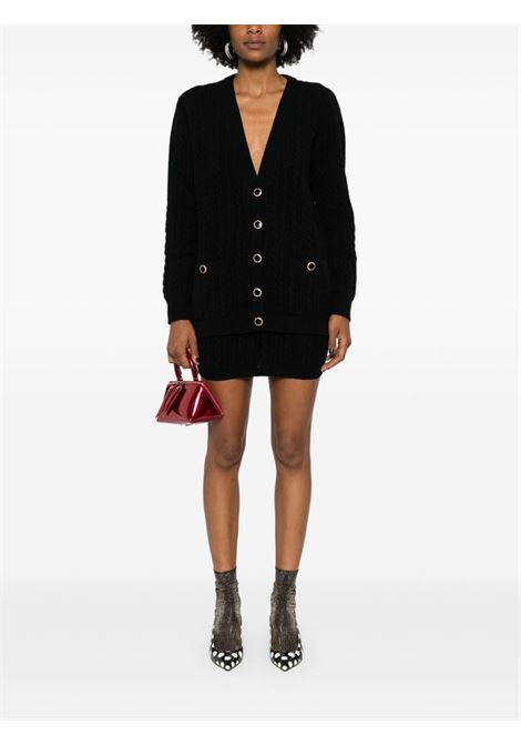 Cardigan in maglia intrecciata in nero Alessandra Rich - donna ALESSANDRA RICH | FABX3868K43920060