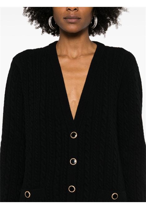 Cardigan in maglia intrecciata in nero Alessandra Rich - donna ALESSANDRA RICH | FABX3868K43920060