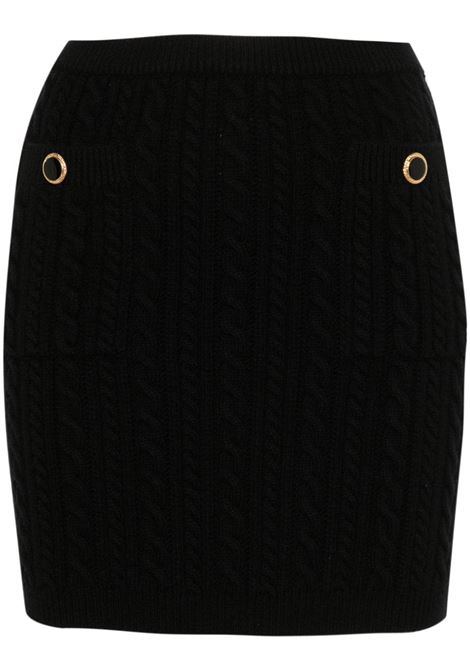 Minigonna in maglia a trecce in nero Alessandra Rich - donna