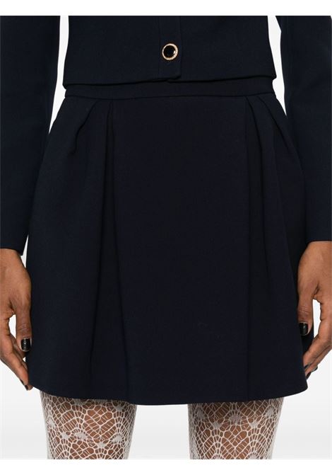 Navy blue pleat-detail virgin-wool skirt Alessandra Rich - women  ALESSANDRA RICH | FABX3887F43721944