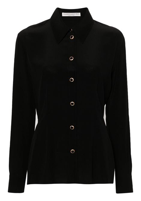 Black long-sleeve silk shirt Alessandra Rich - women   ALESSANDRA RICH | FABX3891F30570900