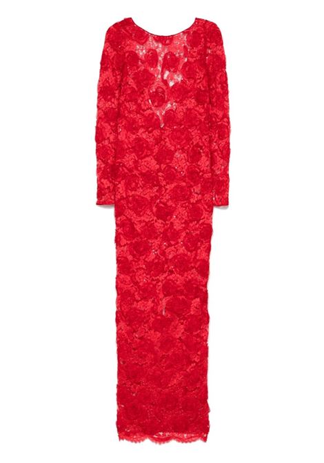 Red sequin-embellished floral-appliqu? maxi dress Alessandra Rich - women ALESSANDRA RICH | Dresses | FABX3924P44491993