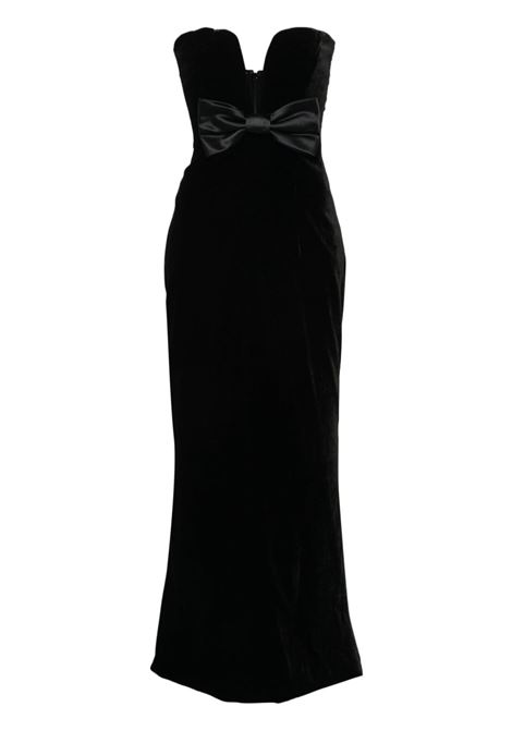 Black duchesse-bow velvet gown Alessandra Rich - women