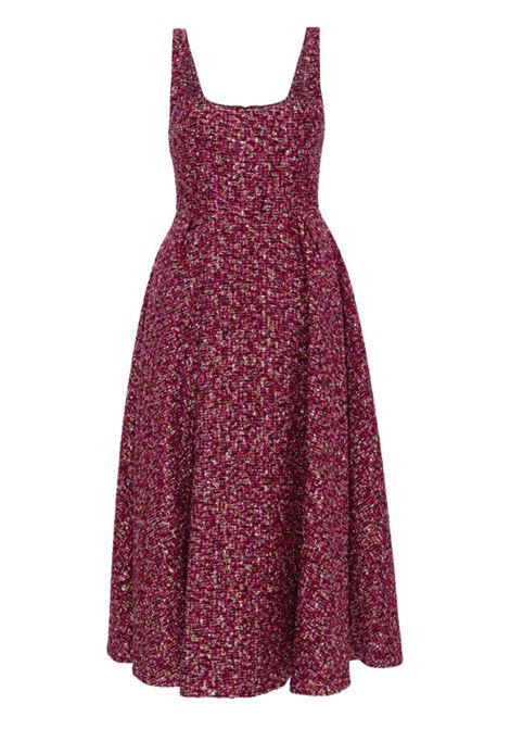 Abito midi tweed trama metallizzata in viola Alessandra Rich - donna