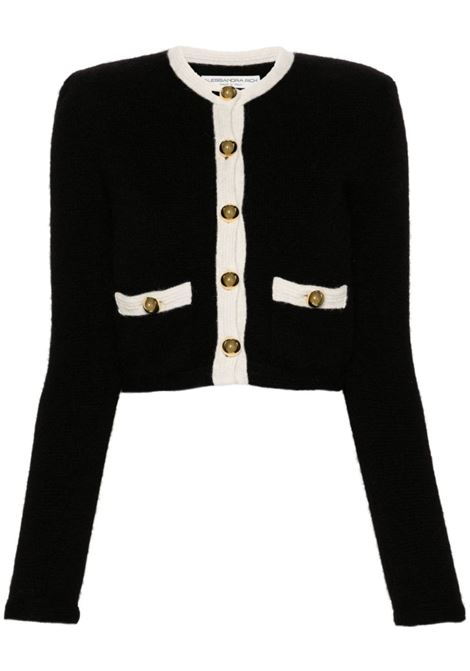 White and black contrat-trim cropped blazer Alessandra Rich - women  ALESSANDRA RICH | Blazers | FABX3960K44372325