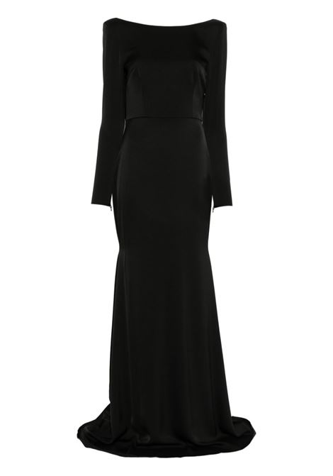 Black open-back satin gown Alex Perry - women ALEX PERRY | Dresses | D1335PF24BLK