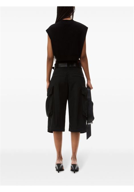 Black  logo-embossed cropped knitted top Alexander Wang - women ALEXANDER WANG | 1KC3241035001