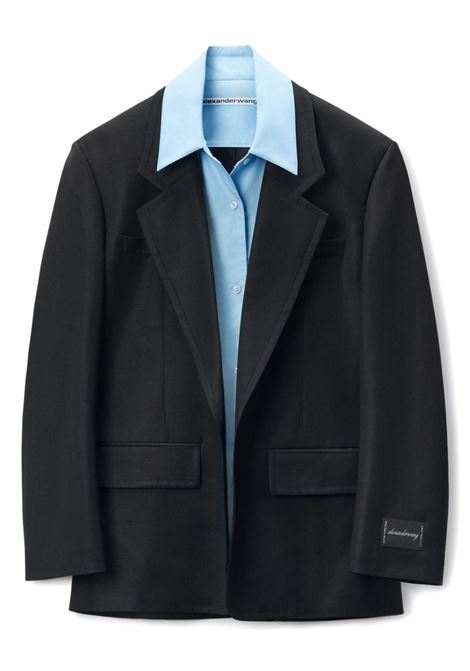 Black and light blue Pre-styled layered single-breasted blazer Alexander Wang - women ALEXANDER WANG | 1WC3242551001