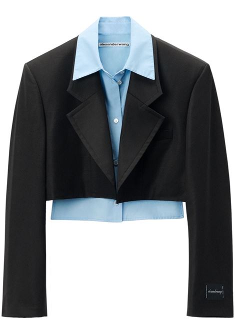 Black and light blue cropped layered blazer Alexander Wang - women