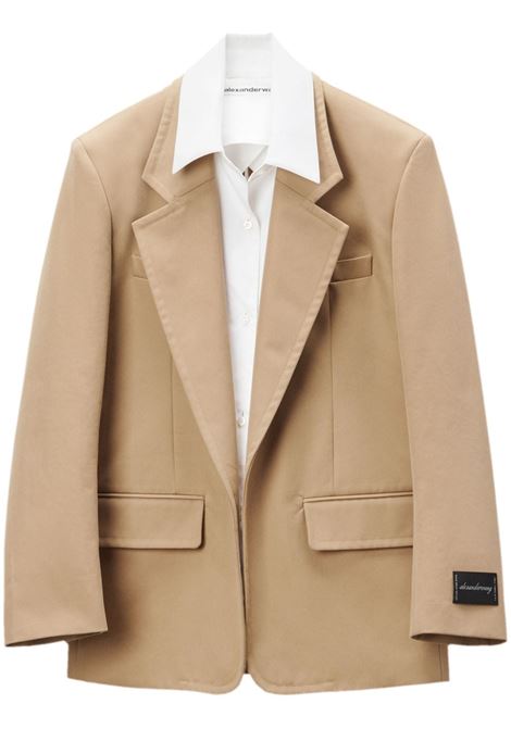Beige and white Pre-styled layered single-breasted blazer Alexander Wang - women ALEXANDER WANG | Blazers | 1WC3242563282