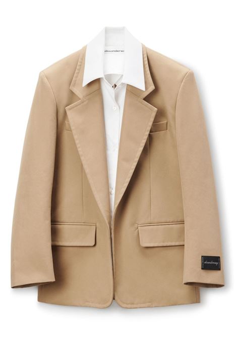 Beige and white Pre-styled layered single-breasted blazer Alexander Wang - women ALEXANDER WANG | 1WC3242563282