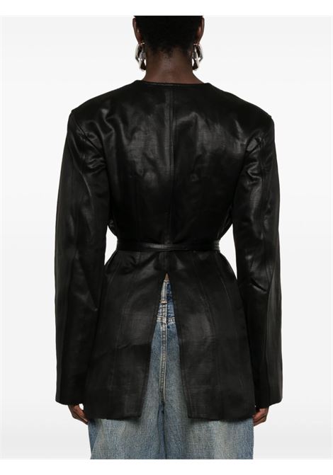 Black satin-finish tied-fastening blazer Alexander Wang - women ALEXANDER WANG | 1WC3242565001