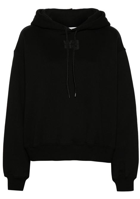 Black logo-detail hooded sweatshirt Alexander Wang - women ALEXANDER WANG | Sweatshirts | 4CC3242101001