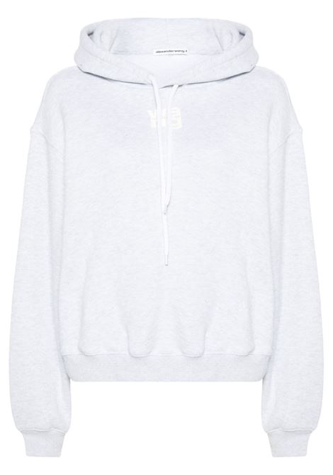 Grey logo-detail hooded sweatshirt alexander wang - women ALEXANDER WANG | Sweatshirts | 4CC3242101050