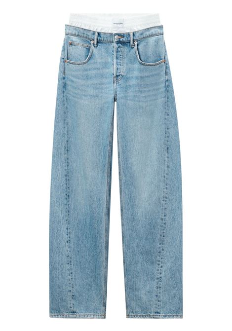 Jeans a gamba ampia in celeste in bianco Alexander Wang - donna