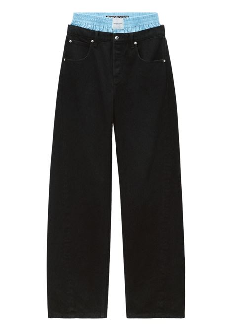 Jeans a gamba ampia in nero di Alexander Wang - donna