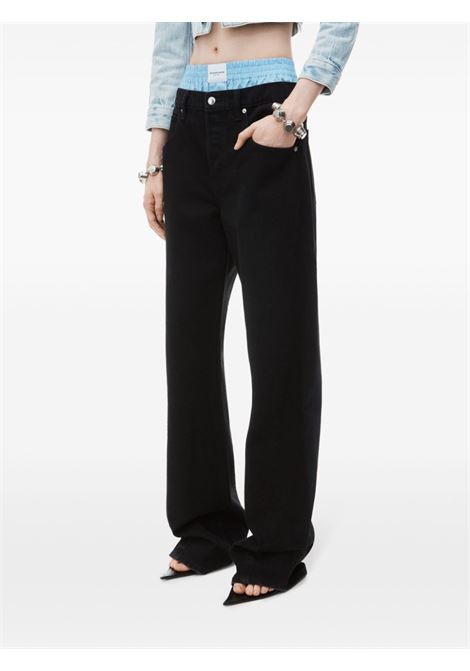 Black layered wide-leg jeans Alexander Wang - women ALEXANDER WANG | 4DC3244403011