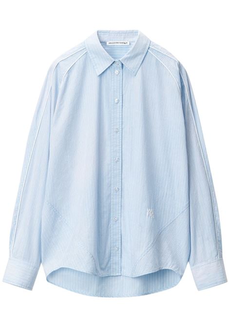 Light blue striped cotton shirt Alexander Wang - women ALEXANDER WANG | 4WC3241494458B