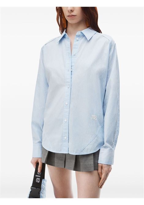 Light blue striped cotton shirt Alexander Wang - women ALEXANDER WANG | 4WC3241494458B