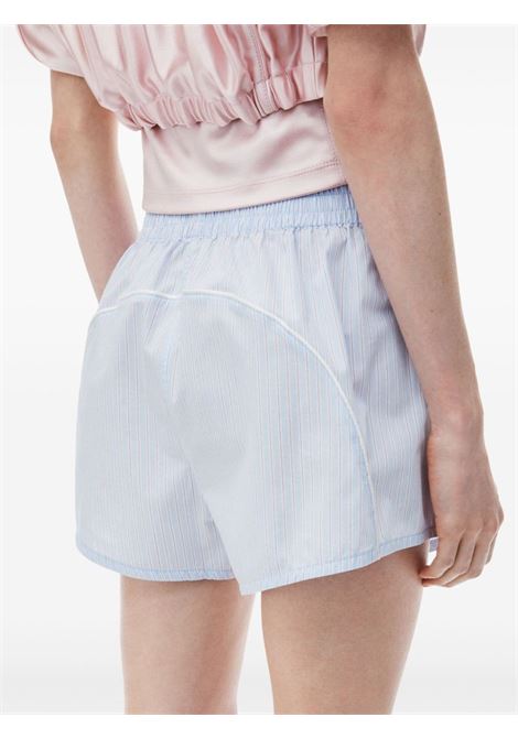 Shorts a righe con ricamo in celeste Alexander Wang - donna ALEXANDER WANG | 4WC3244386458B