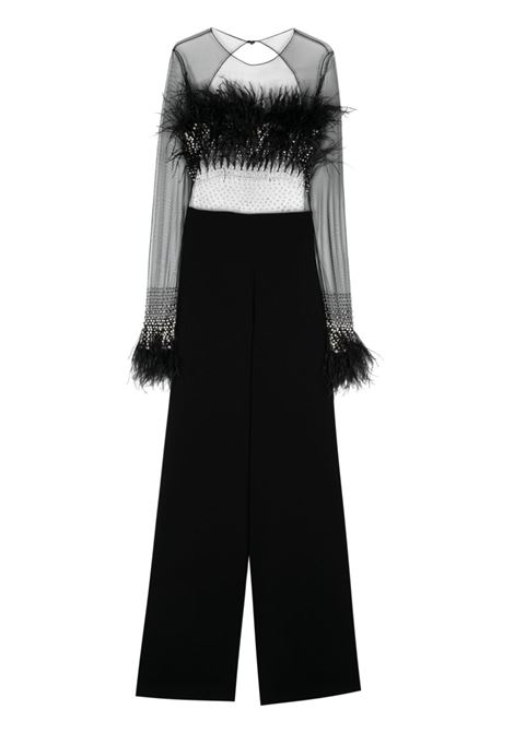 Black feather-embelished  jumpsuit Amen - women AMEN | Jumpsuit | AMW24705009