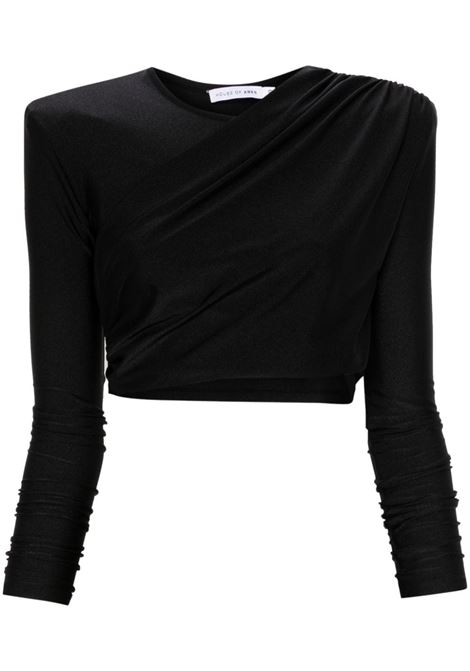 Top crop a maniche lunghe in nero Amen - donna