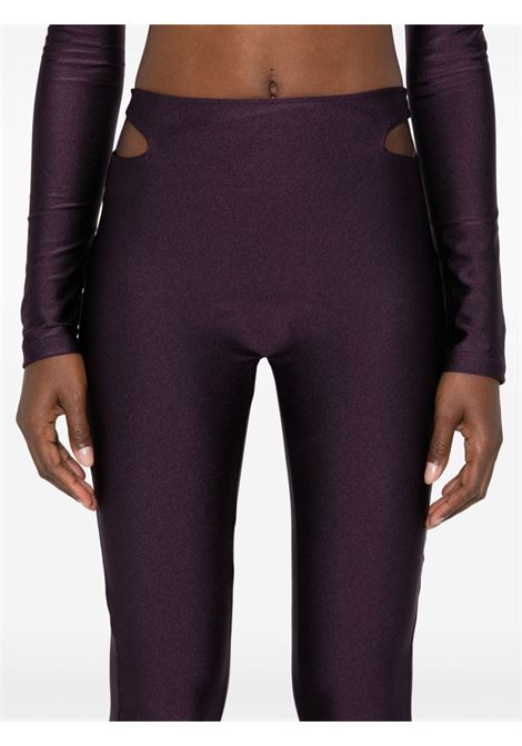 Burgundy cut-out detail leggings Amen - women  AMEN | HMW24300008