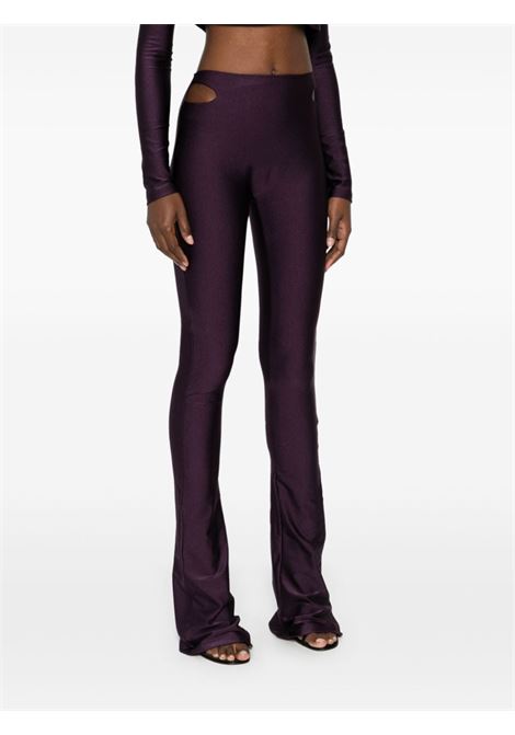 Burgundy cut-out detail leggings Amen - women  AMEN | HMW24300008