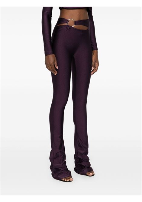 Burgundy ring-detail leggings Amen - women  AMEN | HMW24304008