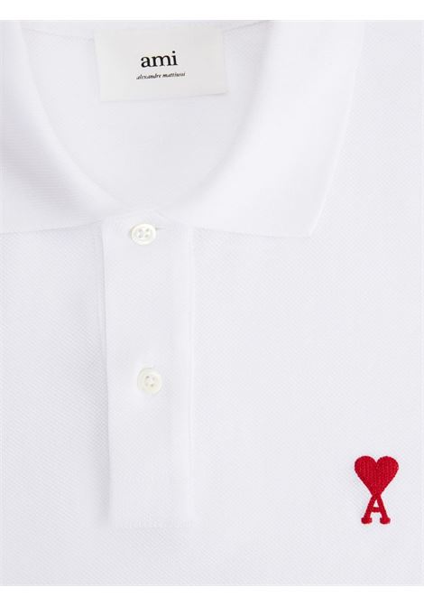 White ami de coeur polo shirt - men  AMI PARIS | BFHPL001760100