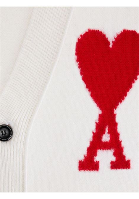 Cardigan Ami De Coeur in bianco Ami Paris - unisex AMI PARIS | BFUKC002018154