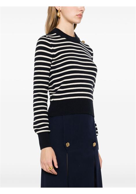 Blue and white ribbed-knit striped jumper.AMI Paris - men AMI PARIS | FKS039KN00614023