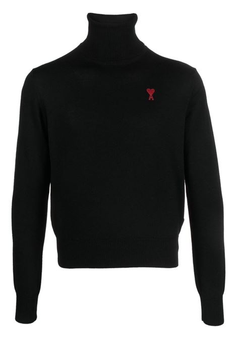 Black Ami de Coeur merino jumper - unisex AMI PARIS | FKS411KN0025001