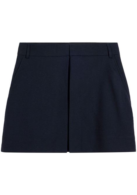 Navy blue concealed-fastening wool skirt Ami Paris - women