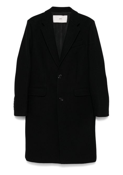 Cappotto monopetto in nero Ami Paris - uomo AMI PARIS | Capispalla | HCO010WV0049001