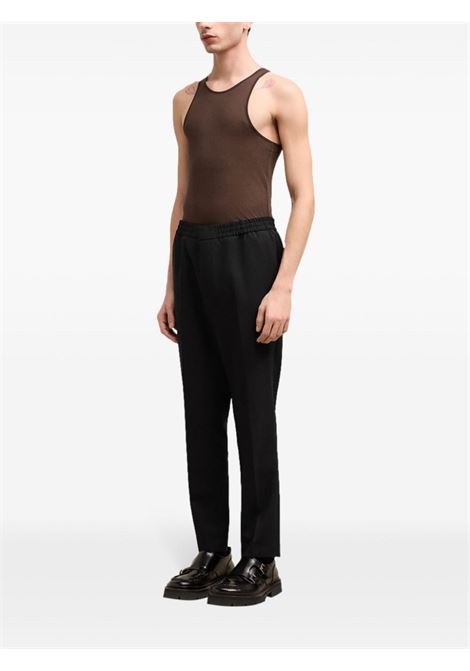 Pantaloni con vita elasticizzata in nero di AMI Paris - uomo AMI PARIS | HTR226WV0044001