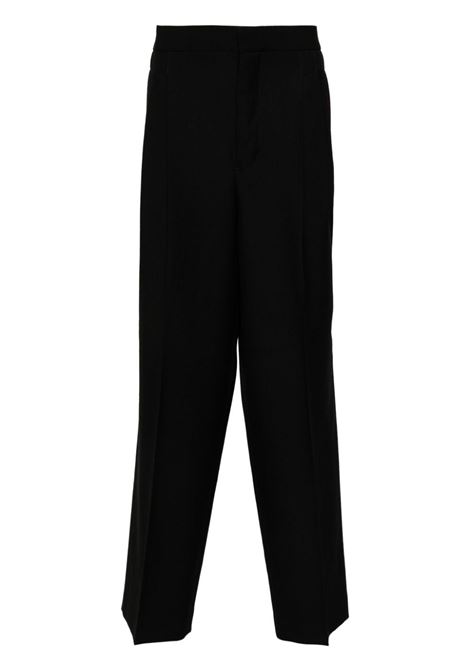 Black pleat-detail trousers Ami Paris - men  AMI PARIS | Trousers | HTR429WV0026001